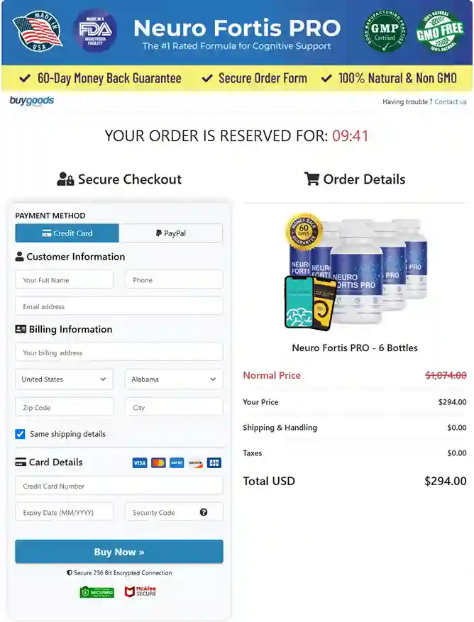Neuro Fortis PRO Order Page
